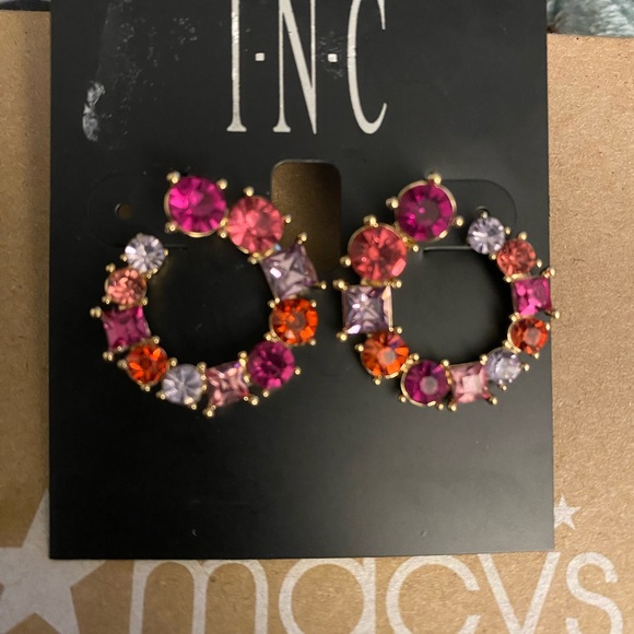 INC multi-color stone earrings - Picture 2 of 3